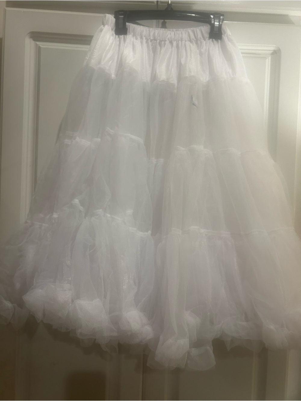 White Layered Tulle Petticoat Skirt